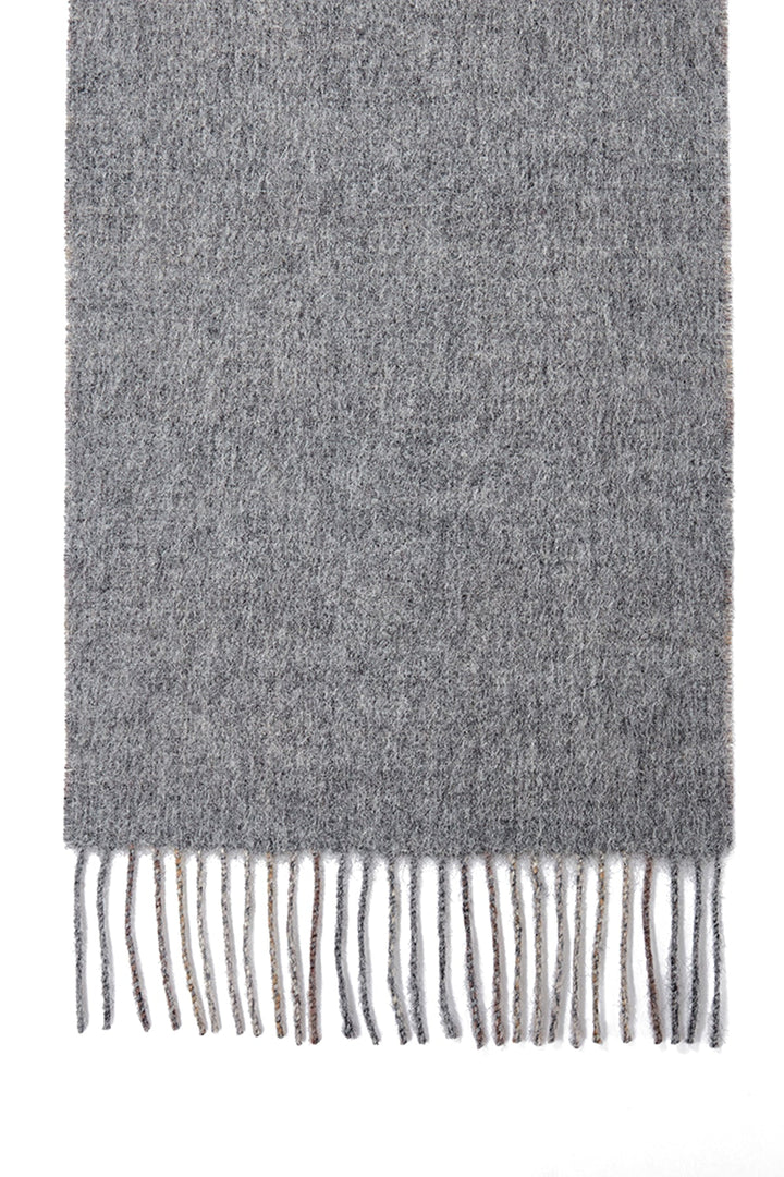 Reversible Scarf MacKellar Dark Grey 100% Pure Lambswool - Small Size