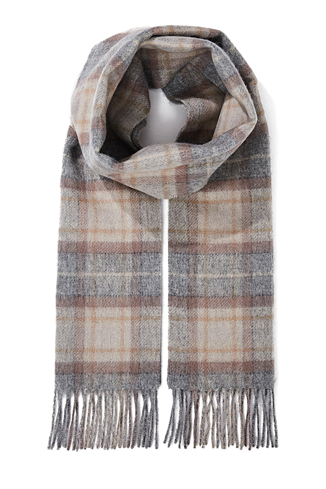 Reversible Scarf MacKellar Dark Grey 100% Pure Lambswool - Small Size