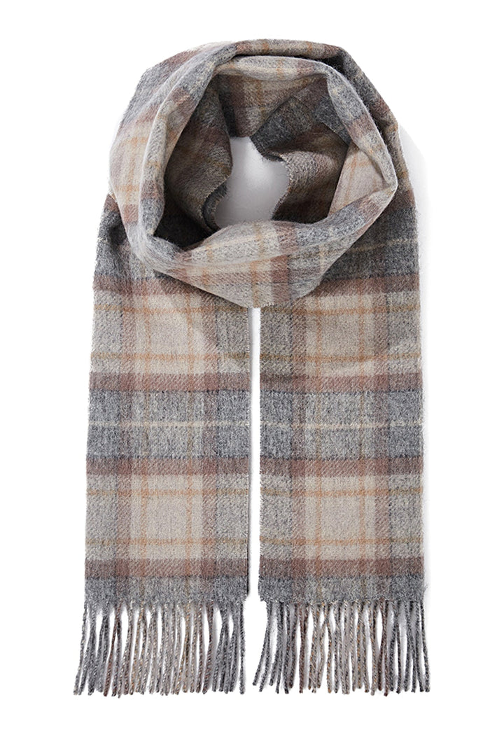 Reversible Scarf MacKellar Dark Grey 100% Pure Lambswool - Small Size