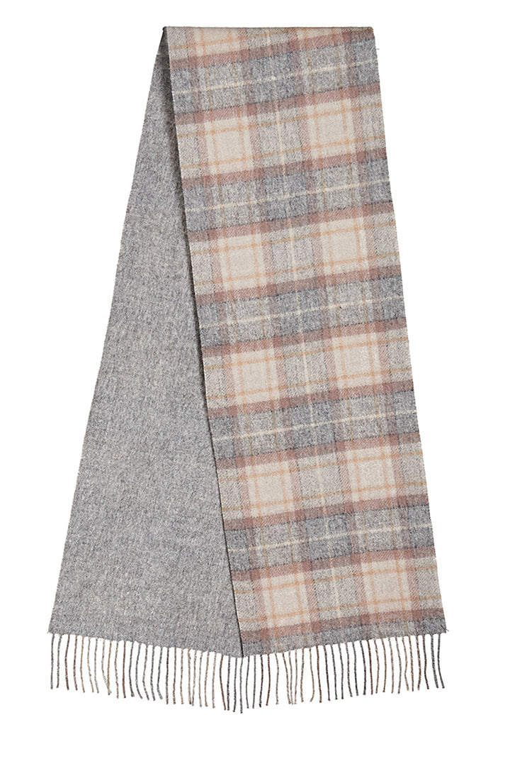 Reversible Scarf MacKellar Dark Grey 100% Pure Lambswool - Small Size