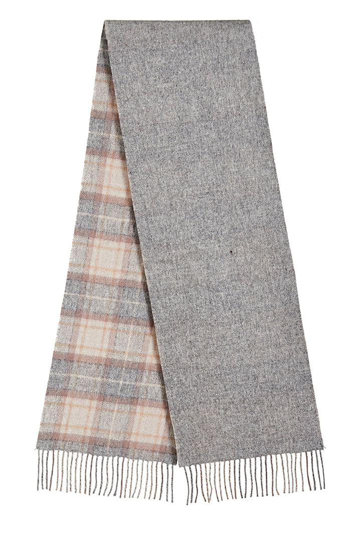 Reversible Scarf MacKellar Dark Grey 100% Pure Lambswool - Small Size
