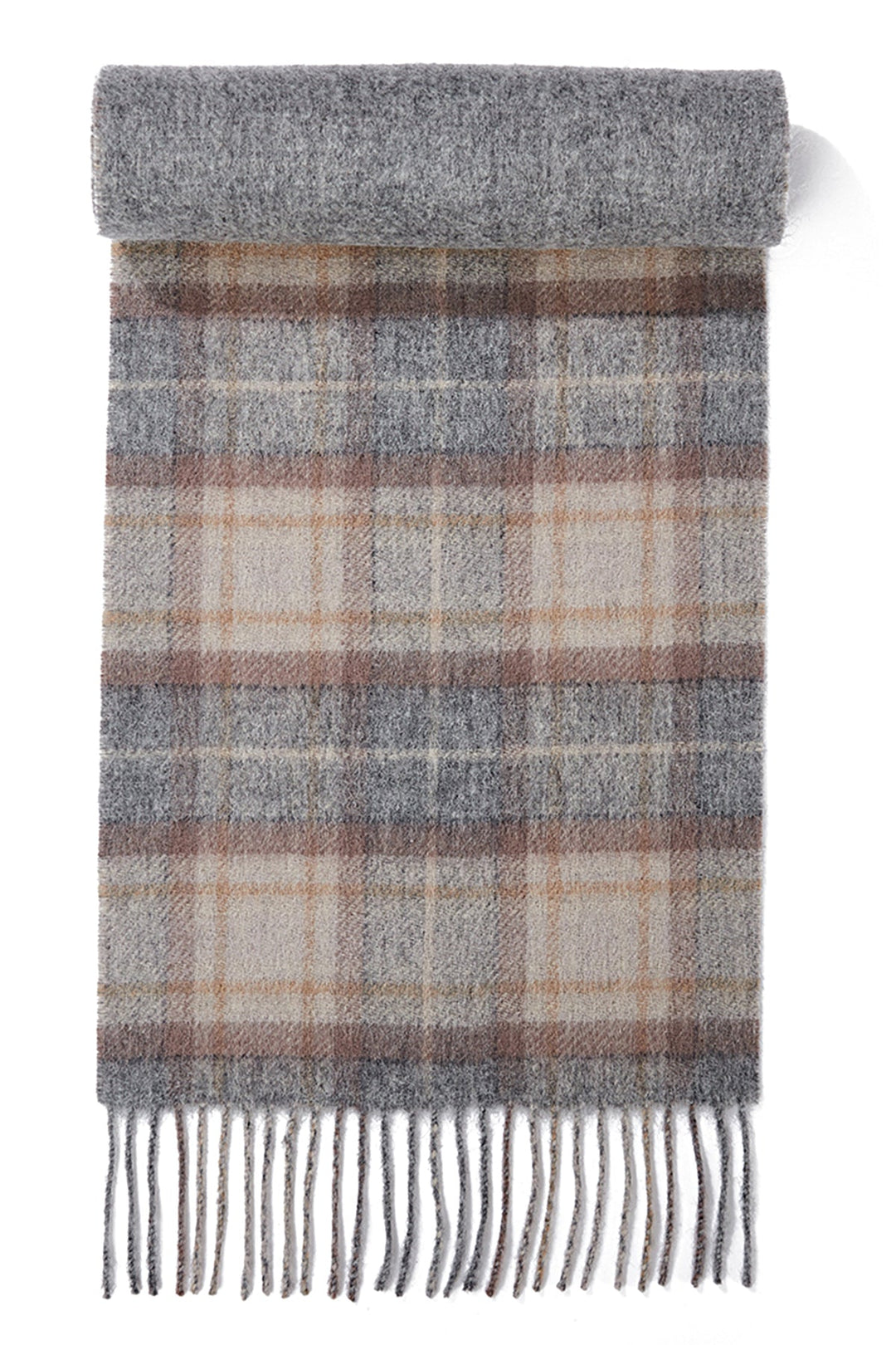 Reversible Scarf MacKellar Dark Grey 100% Pure Lambswool - Small Size