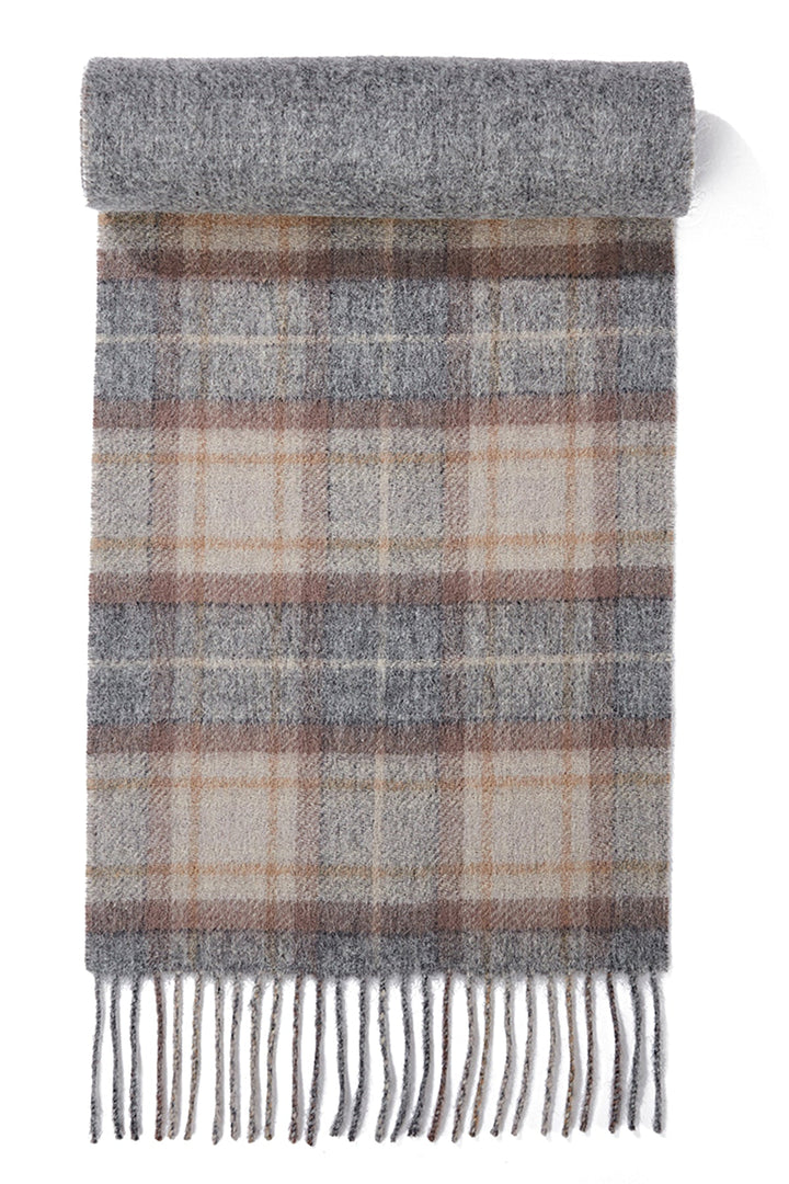 Reversible Scarf MacKellar Dark Grey 100% Pure Lambswool - Small Size