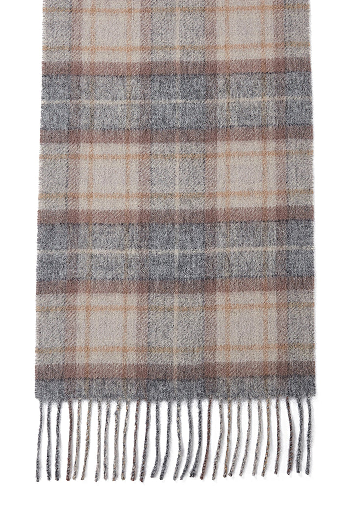 Reversible Scarf MacKellar Dark Grey 100% Pure Lambswool - Small Size
