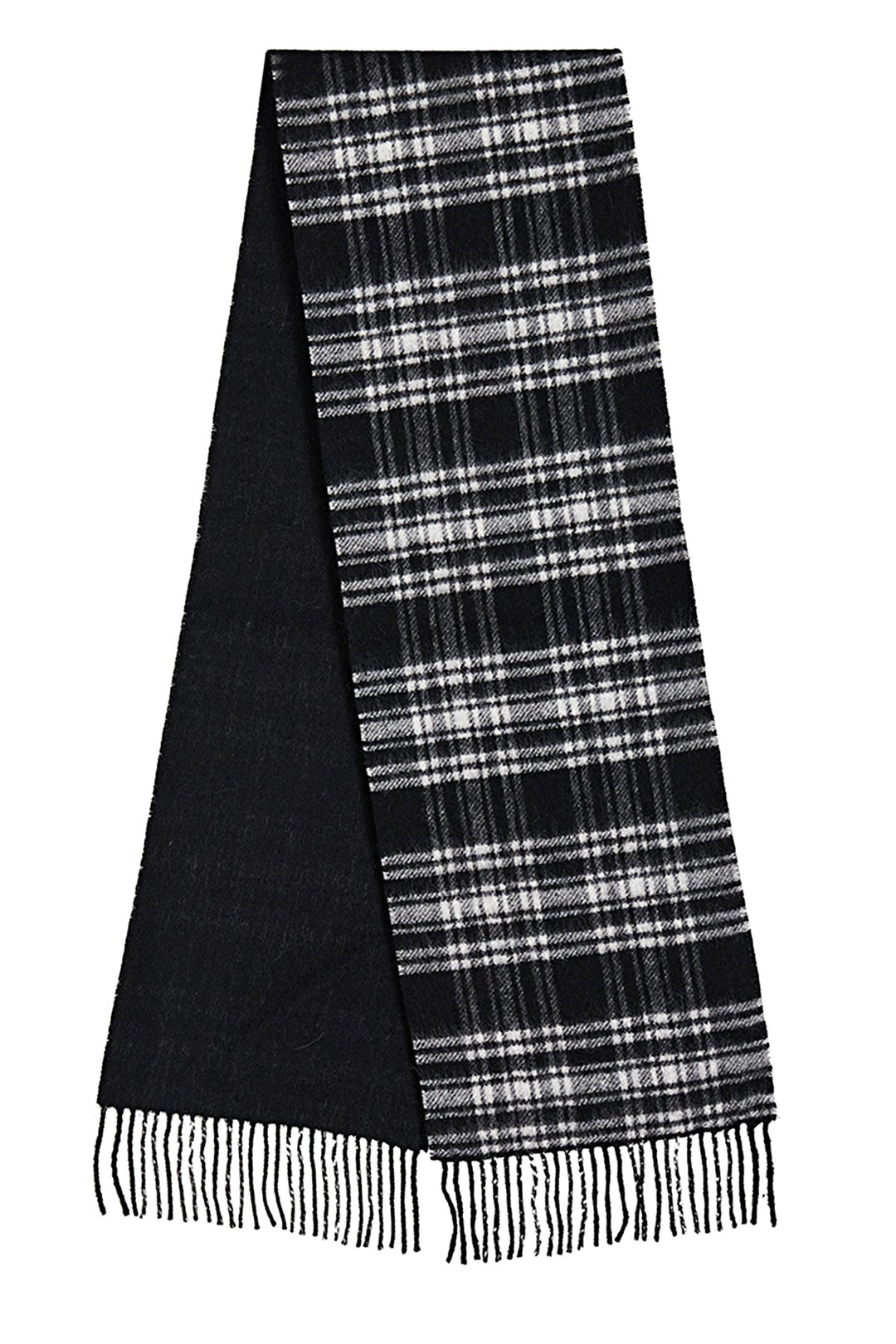 Reversible Scarf Menzies Black 100% Pure Lambswool - Small Size