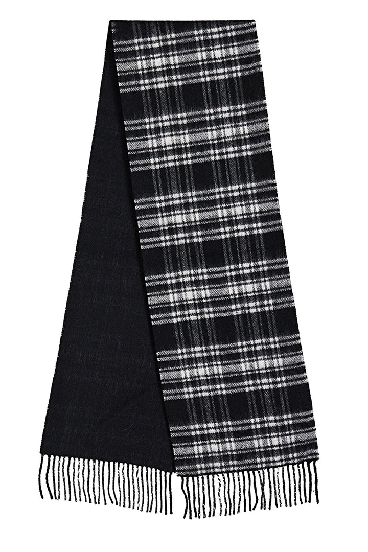 Reversible Scarf Menzies Black 100% Pure Lambswool - Small Size