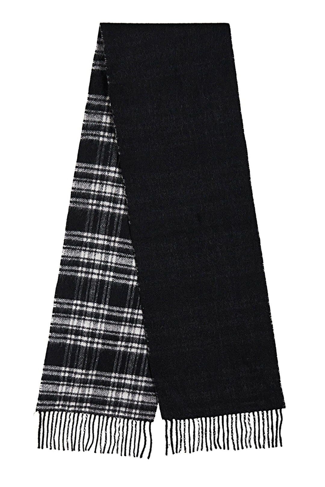 Reversible Scarf Menzies Black 100% Pure Lambswool - Small Size