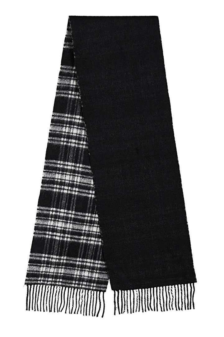 Reversible Scarf Menzies Black 100% Pure Lambswool - Small Size