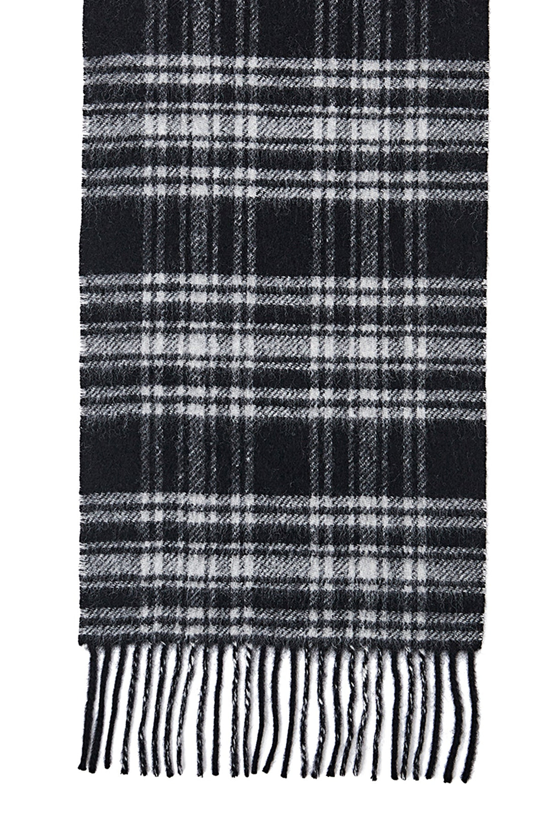 Reversible Scarf Menzies Black 100% Pure Lambswool - Small Size