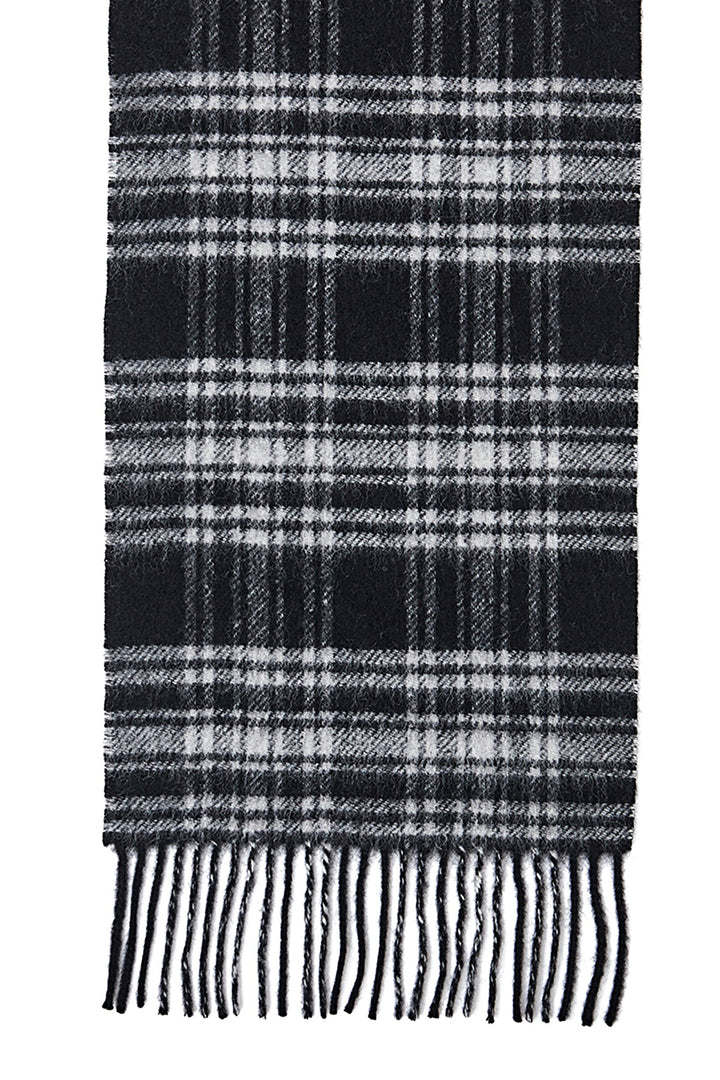 Reversible Scarf Menzies Black 100% Pure Lambswool - Small Size
