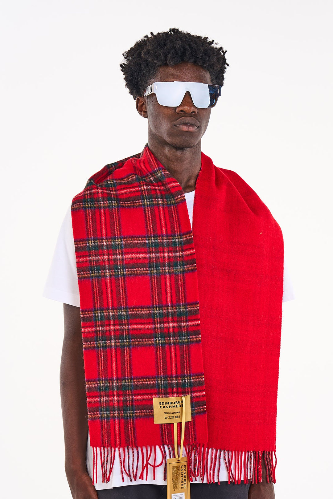Reversible Scarf Royal Stewart Red 100% Pure Lambswool - Small Size