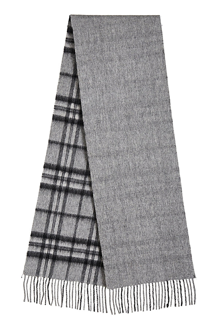 Scarf 100% Pure  wool Scottish Design Thomson Grey  Reversible - Small Size