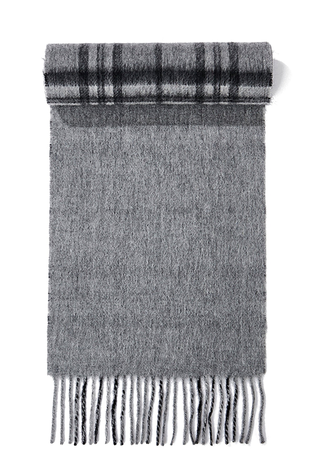 Scarf 100% Pure  wool Scottish Design Thomson Grey  Reversible - Small Size