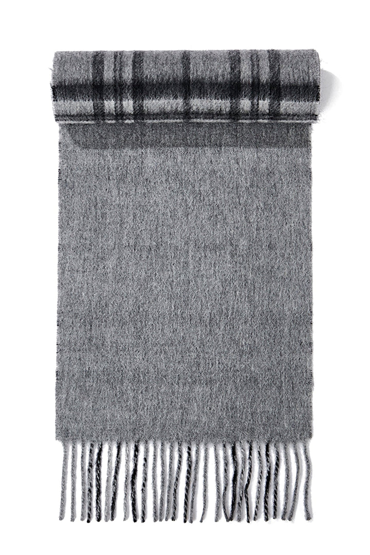 Scarf 100% Pure  wool Scottish Design Thomson Grey  Reversible - Small Size