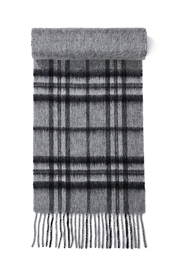 Scarf 100% Pure  wool Scottish Design Thomson Grey  Reversible - Small Size