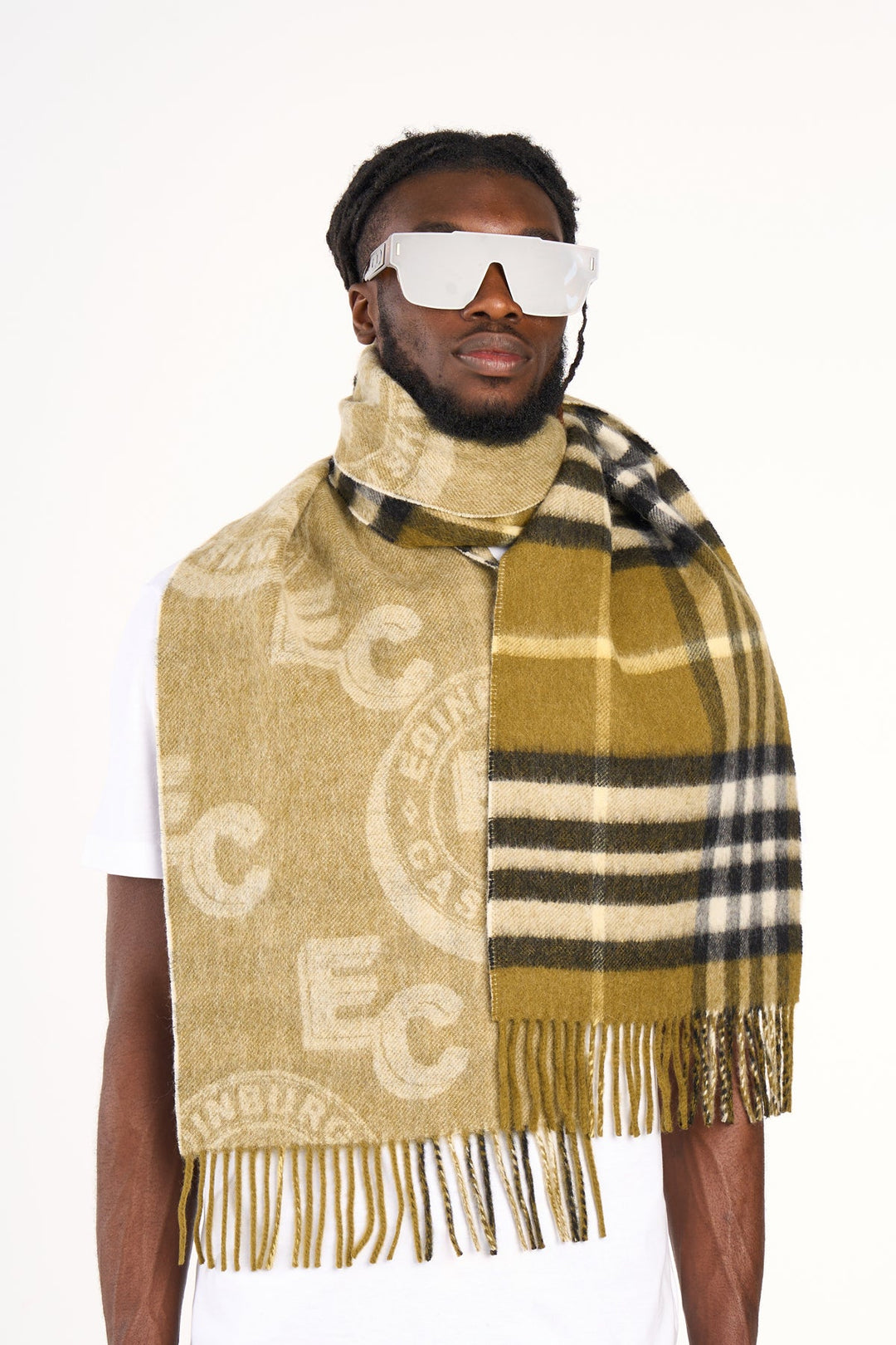 Men Designer Iconic Scarf EC 100% Pure wool Green