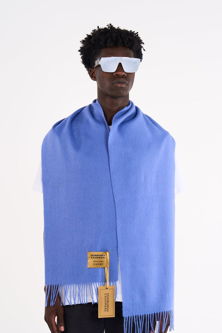 100% Pure Extra Fine Wool Scarf Light Blue
