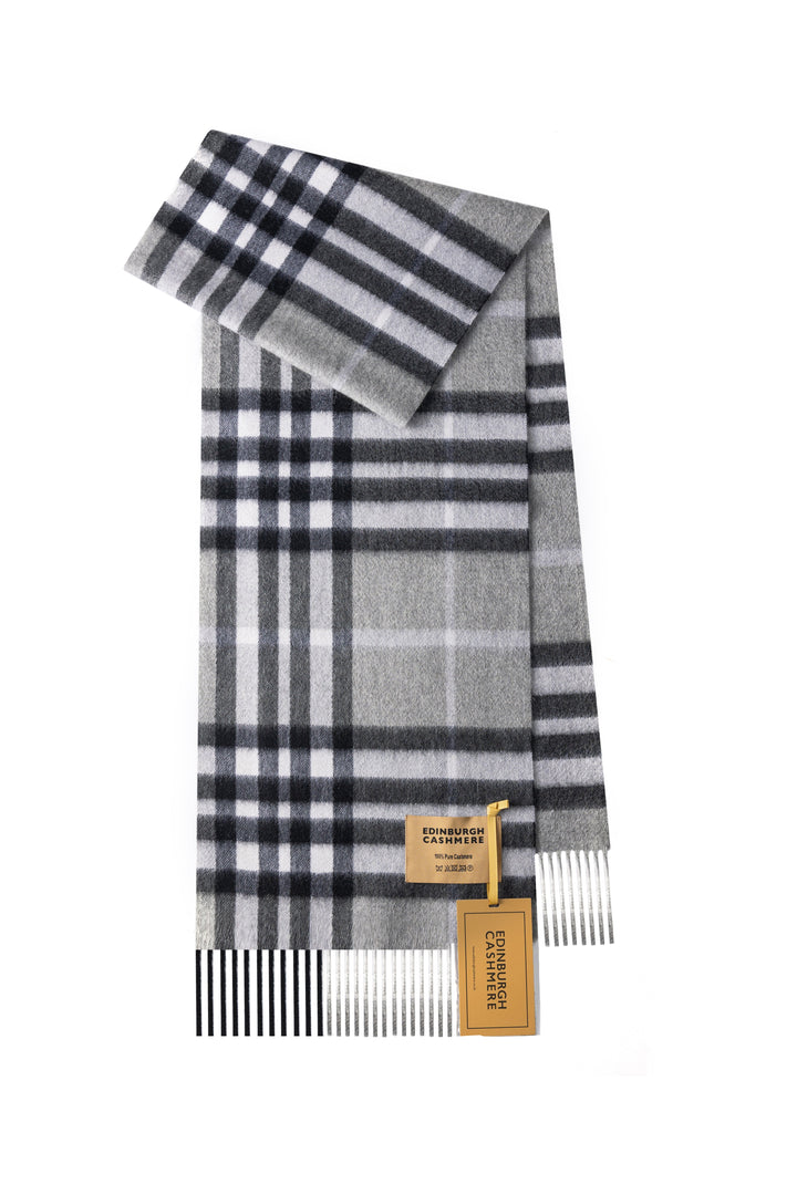 Cashmere Designer Scarf Iconic DC Classic - Grey