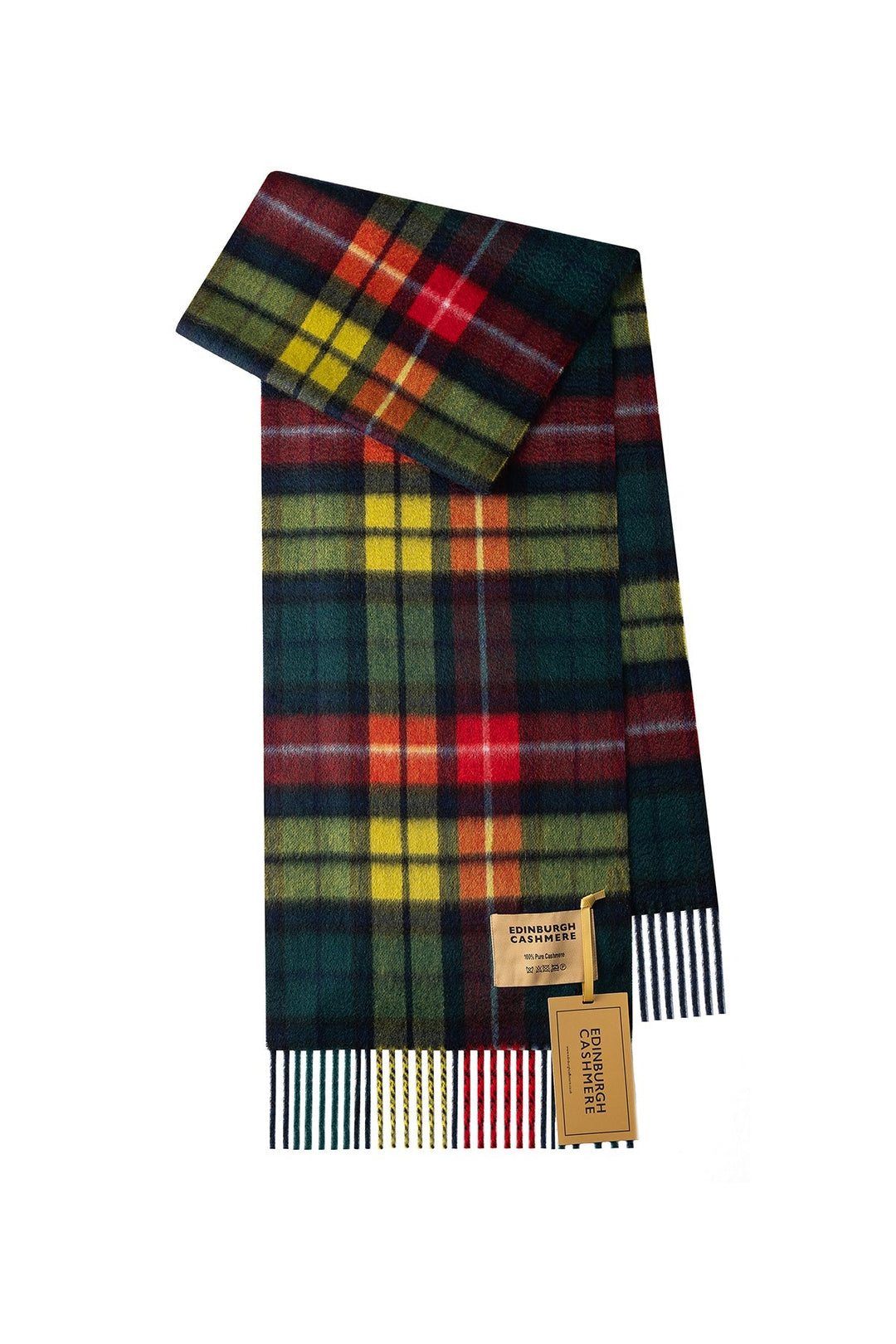 100% Pure Cashmere Scarf Scottish Design Buchanan Tartan - Small Size