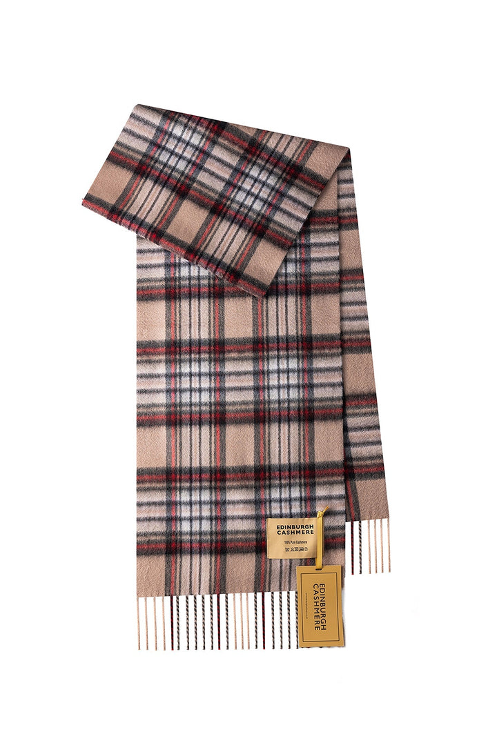100% Pure Cashmere Scarves Stewart Camel Clan - Small Size