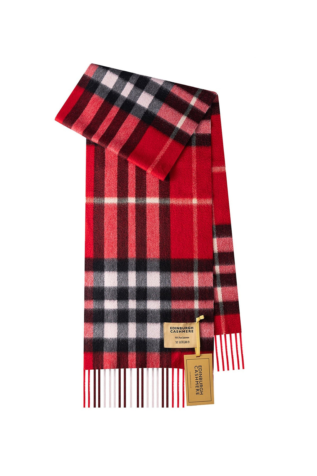DC Check Cashmere Scarf Red - Small Size