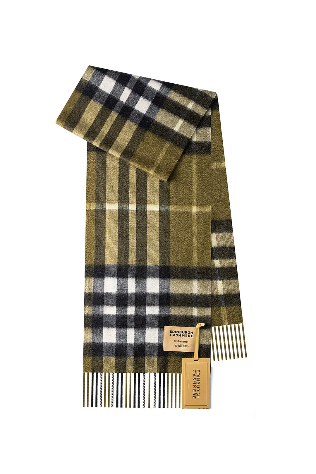 Men DC Check Cashmere Scarf Green