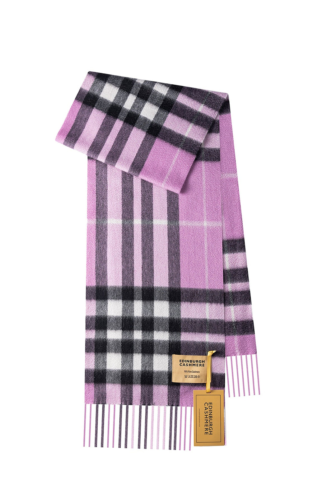 DC Check Cashmere Scarf Dark Pink - Small Size
