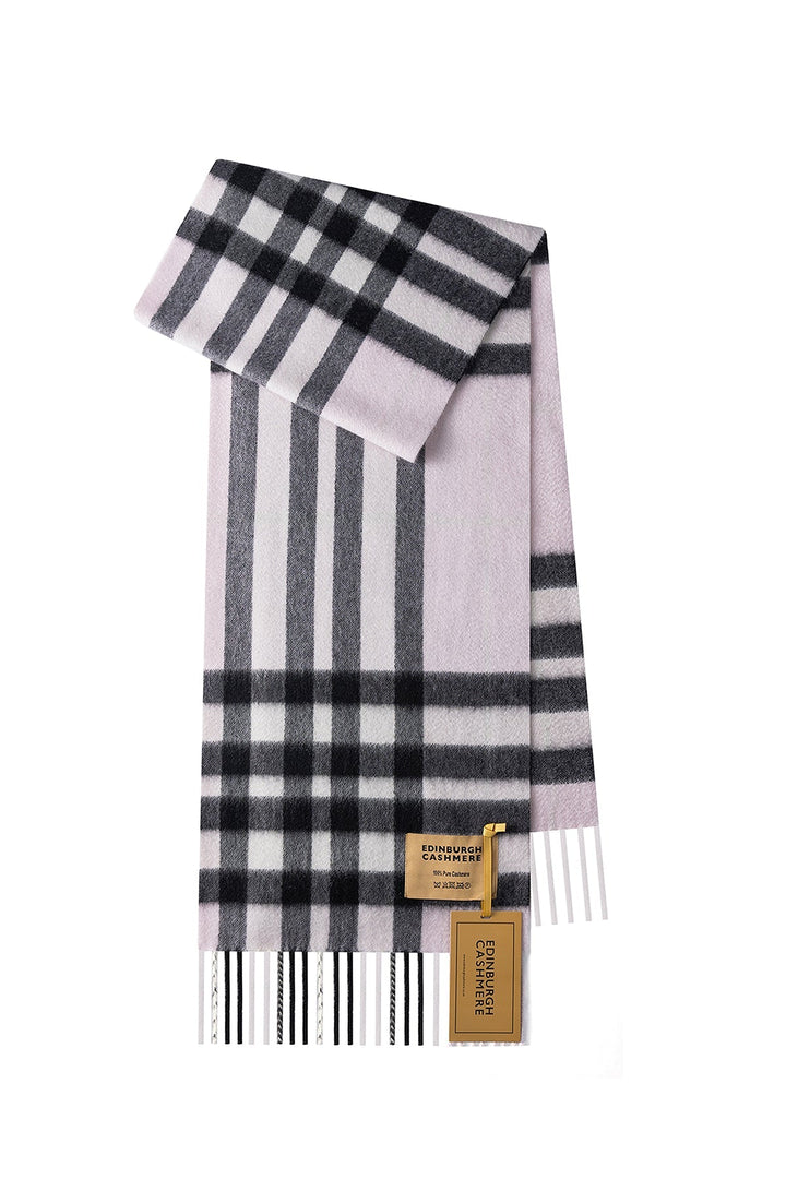 DC Check Cashmere Scarf Light Pink - Small Size