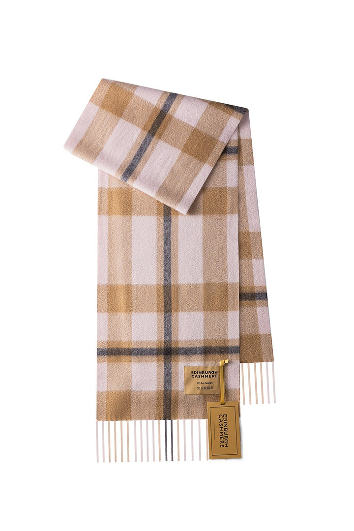 DC Scott Cashmere Scarf Camel and Black - Small Size