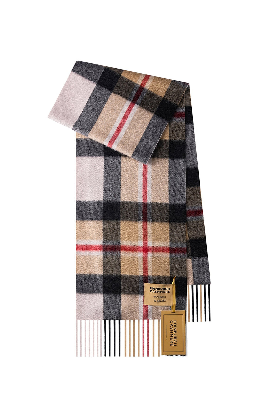 DC Scott Cashmere Scarf Black and Grey - Small Size