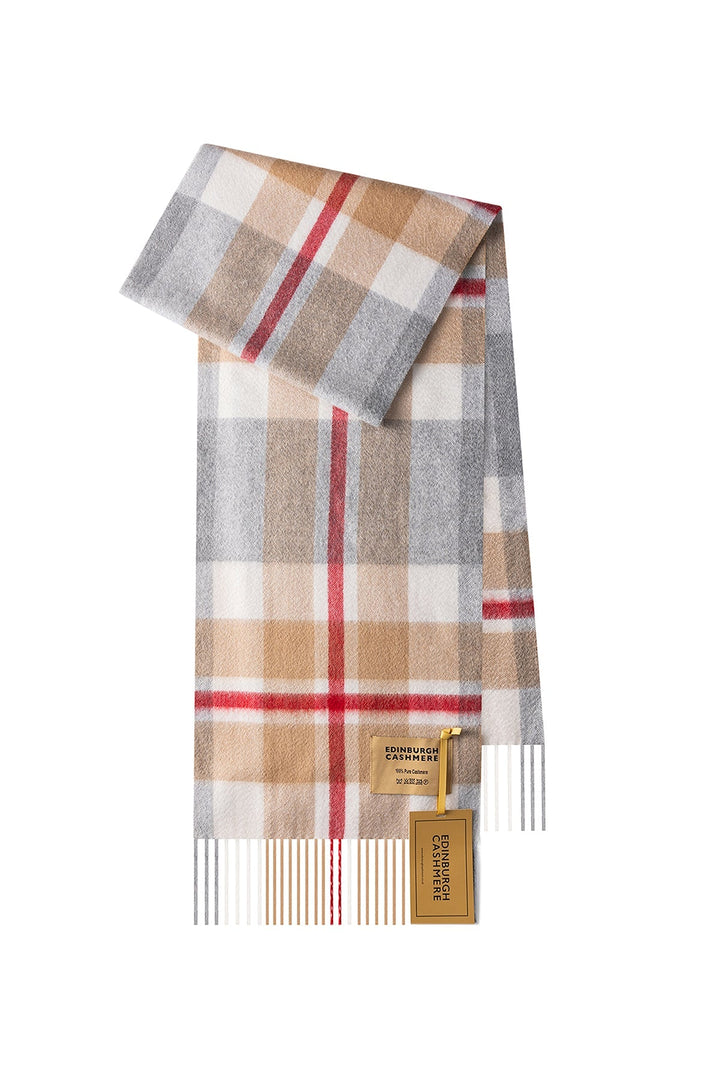 DC Scott Cashmere Scarf Grey/Camel - Small Size