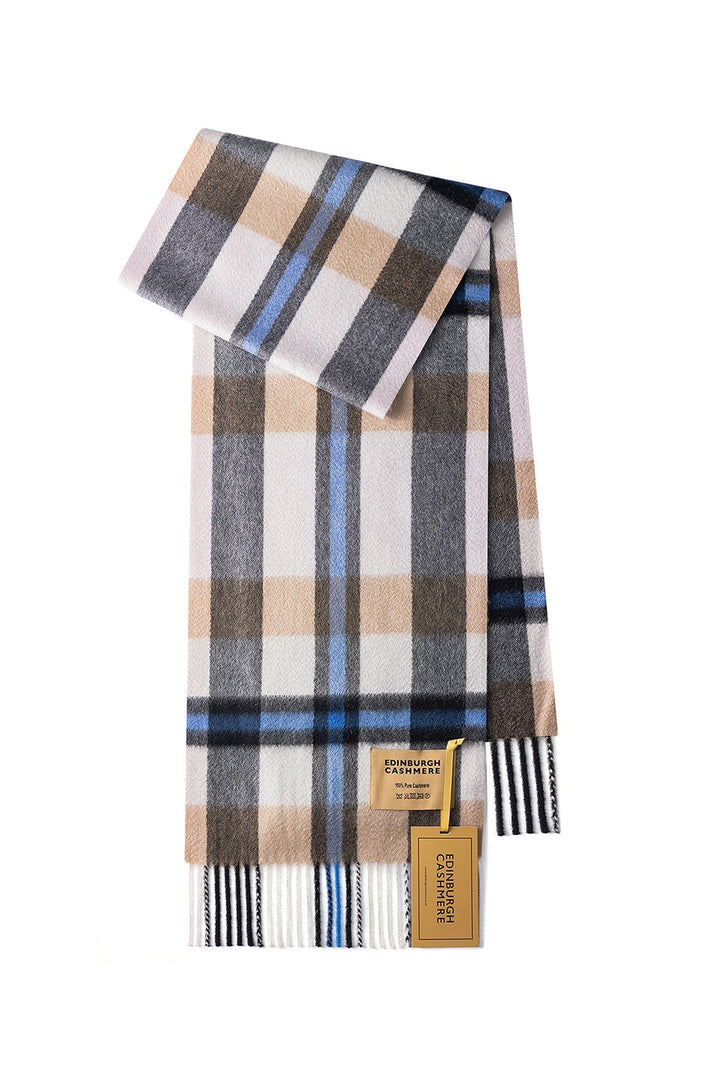 DC Scott Cashmere Scarf Blue/Camel - Small Size