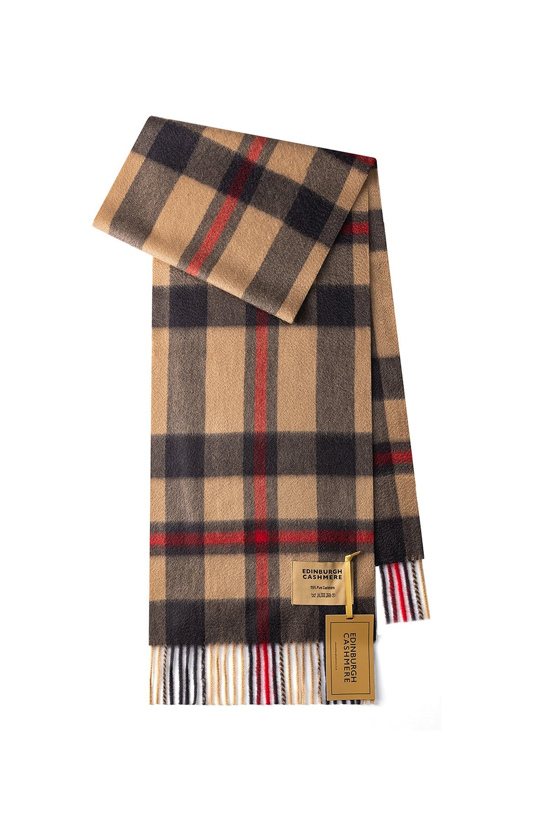 DC Scott Cashmere Scarf Camel and Brown - Small Size