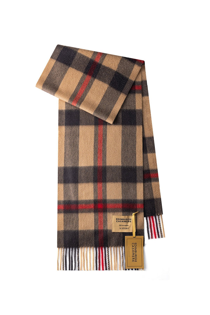 DC Scott Cashmere Scarf Camel and Brown - Small Size