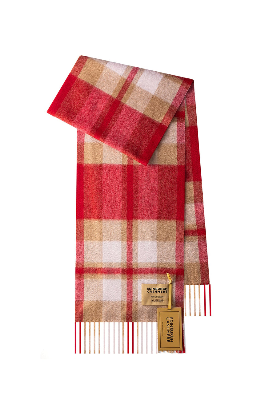 Men DC Scott Cashmere Scarf Red/Camel