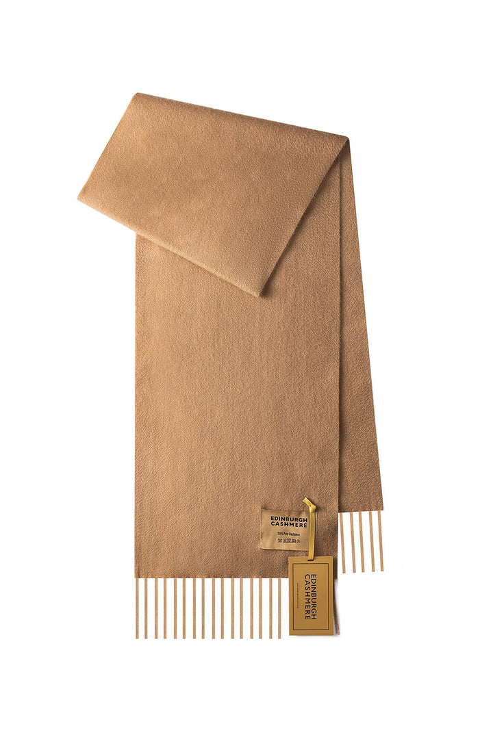 100% Pure Cashmere Scarf Camel - Small Size