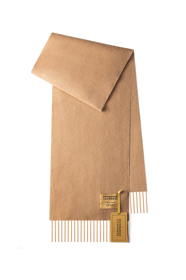100% Pure Extra Fine Wool Scarf Camel
