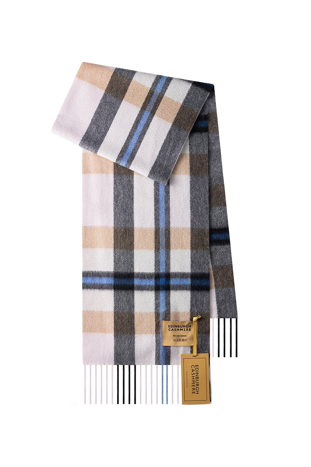 DC Scott Cashmere Scarf Camel and Cream - Small Size