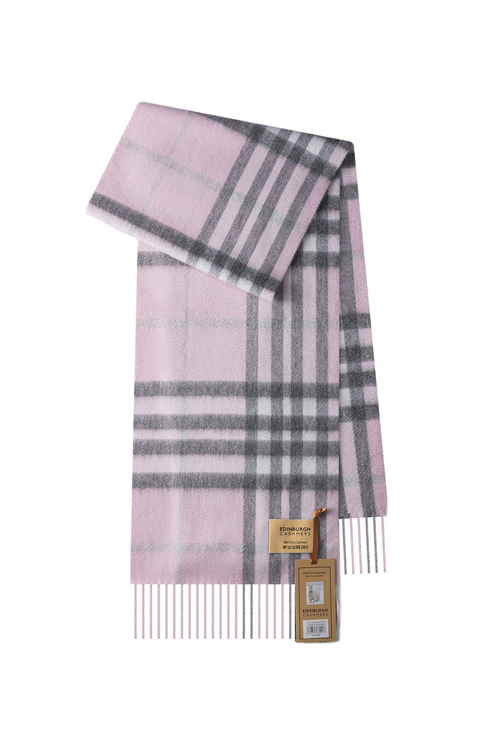 Cashmere Designer Scarf Iconic DC Classic Pink - Small Size