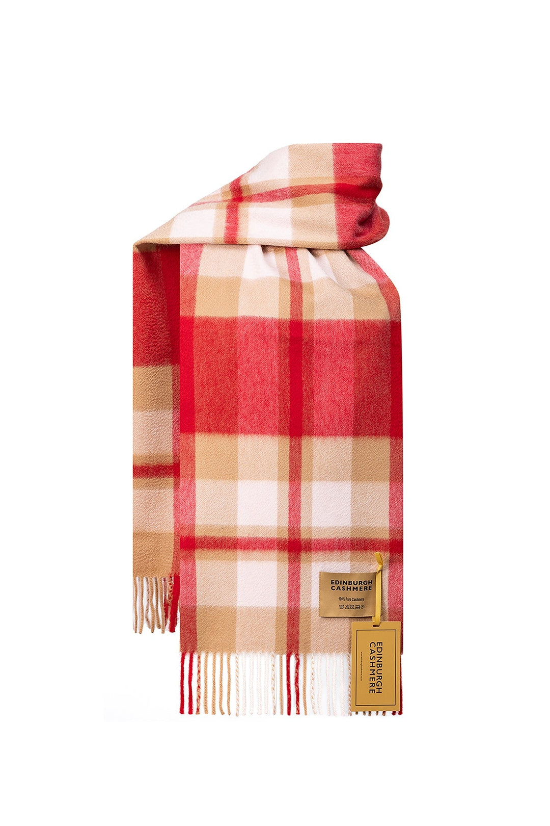 DC Scott Cashmere Scarf Red/Camel - Small Size