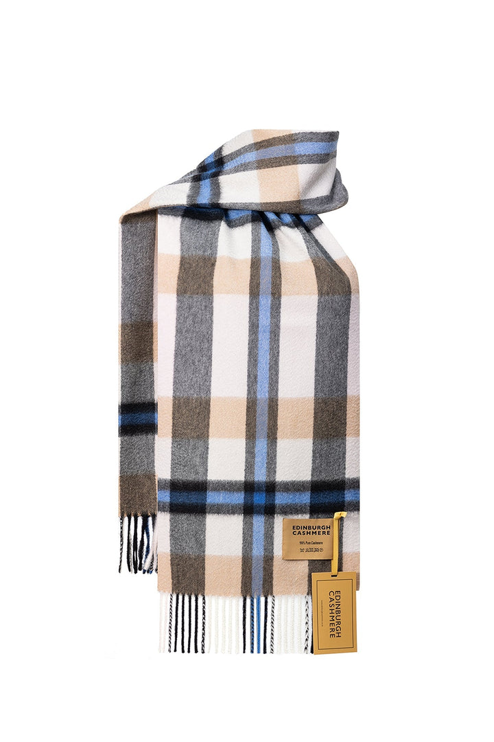 DC Scott Cashmere Scarf Blue/Camel - Small Size