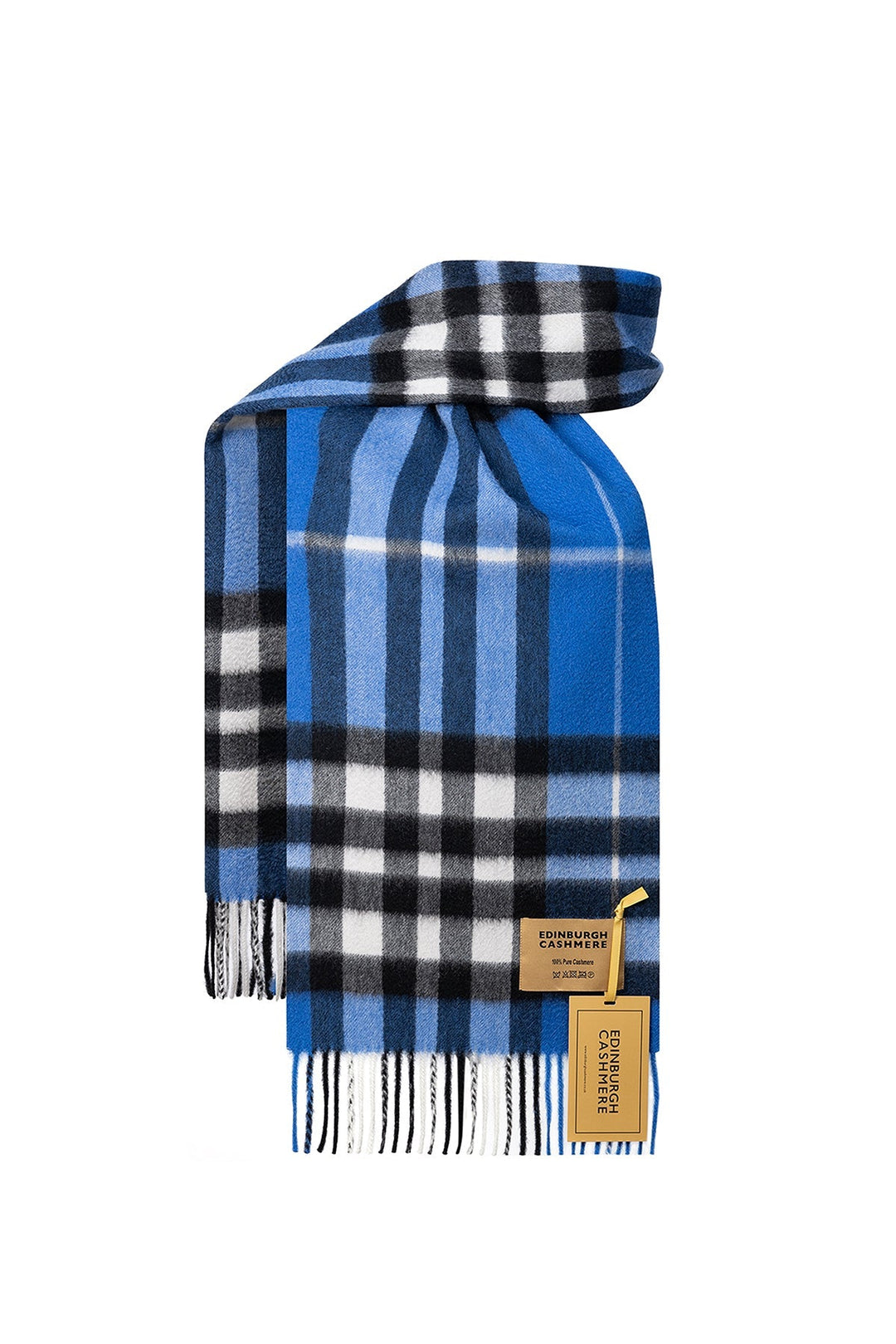 DC Check Cashmere Scarf Dark Blue - Small Size