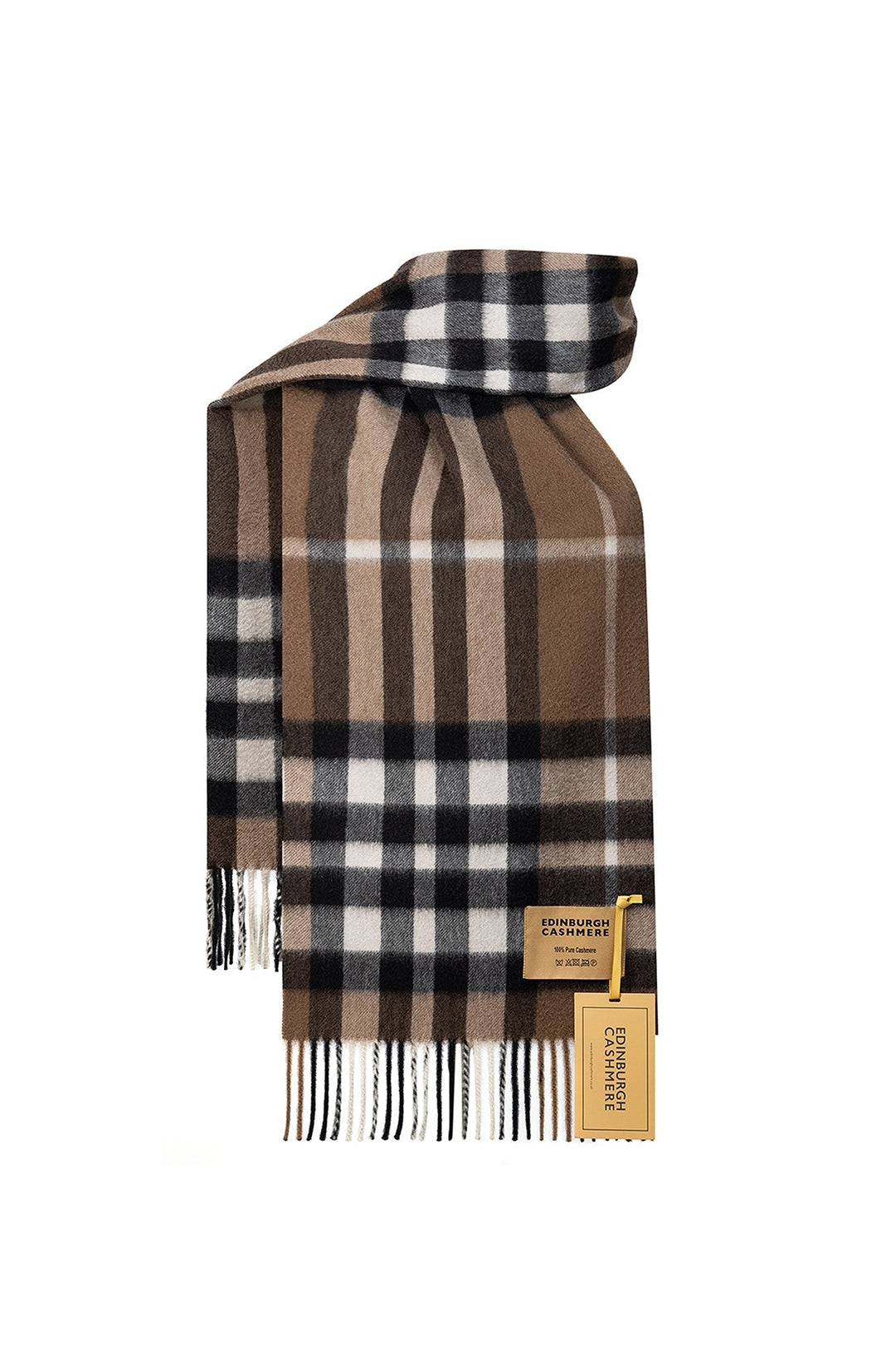 DC Check Cashmere Scarf Chocolate - Small Size