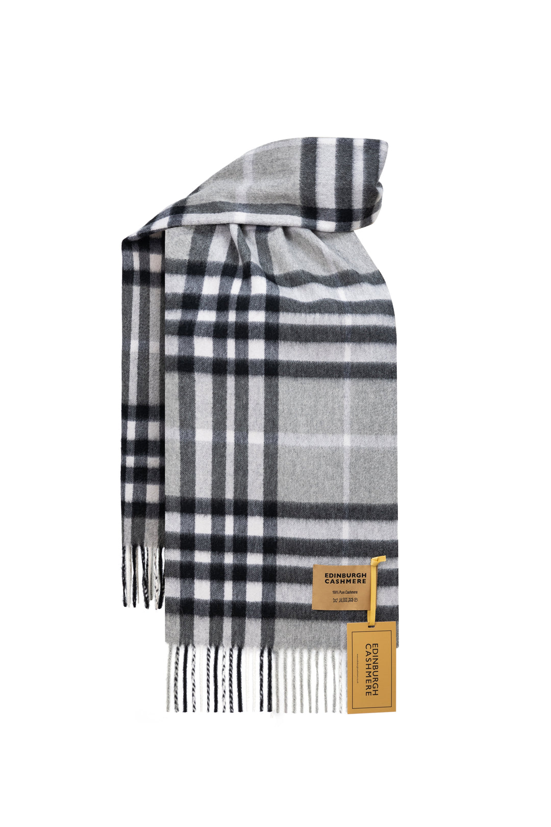 Cashmere Designer Scarf Iconic DC Classic - Grey