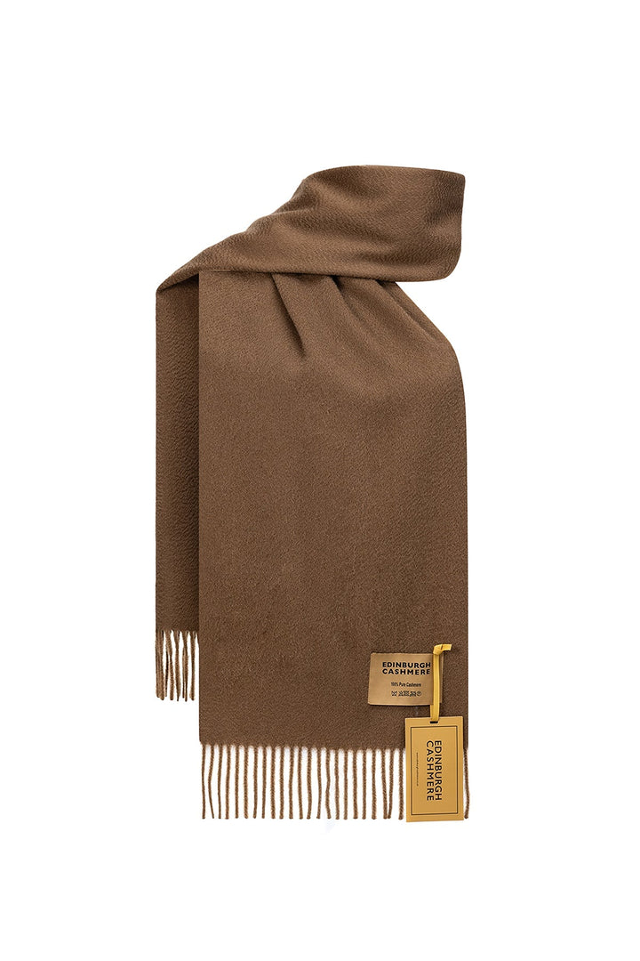100% Pure Cashmere Scarf Brown - Small Size