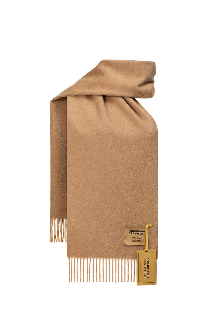 100% Pure Cashmere Scarf Camel - Small Size