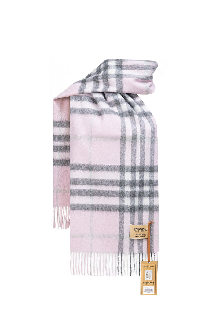 Cashmere Designer Scarf Iconic DC Classic Pink - Small Size