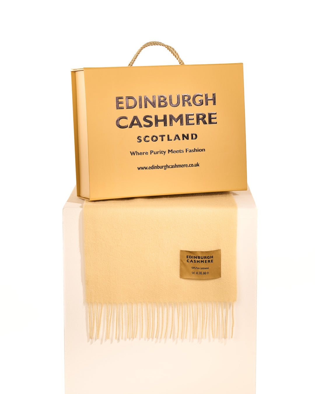 Plain Merino Wool Scarf Beige