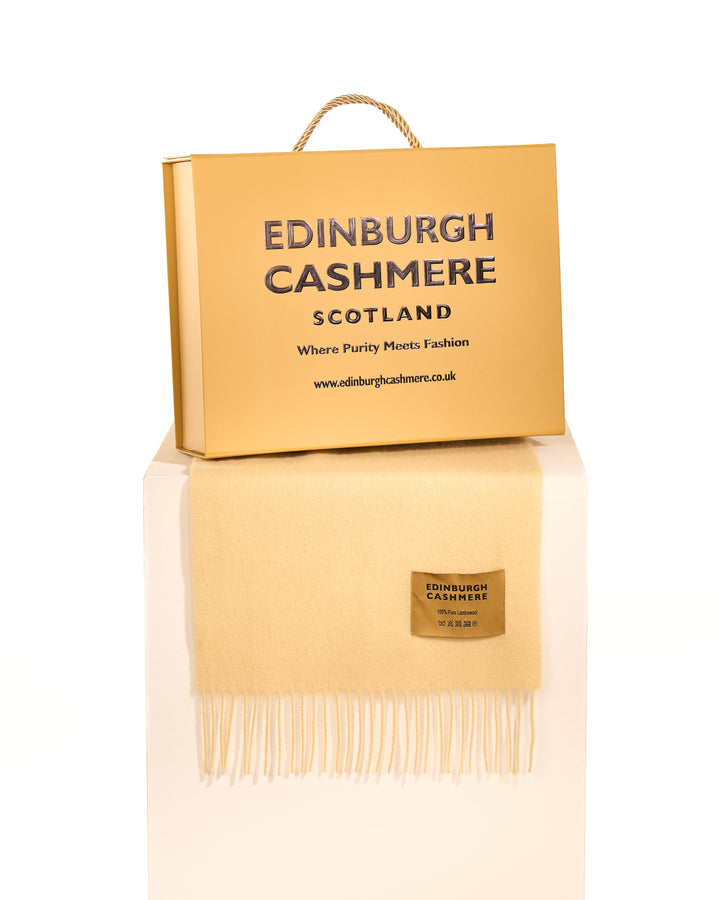 Plain Merino Wool Scarf Beige