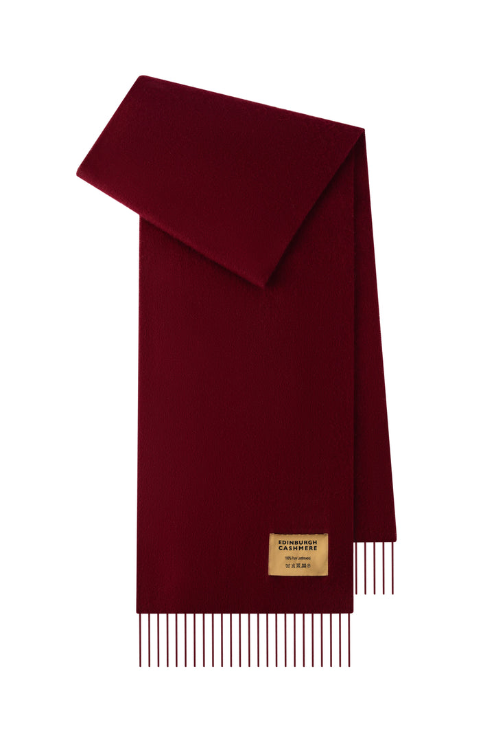 Plain Merino Wool Scarf Burgendy 1